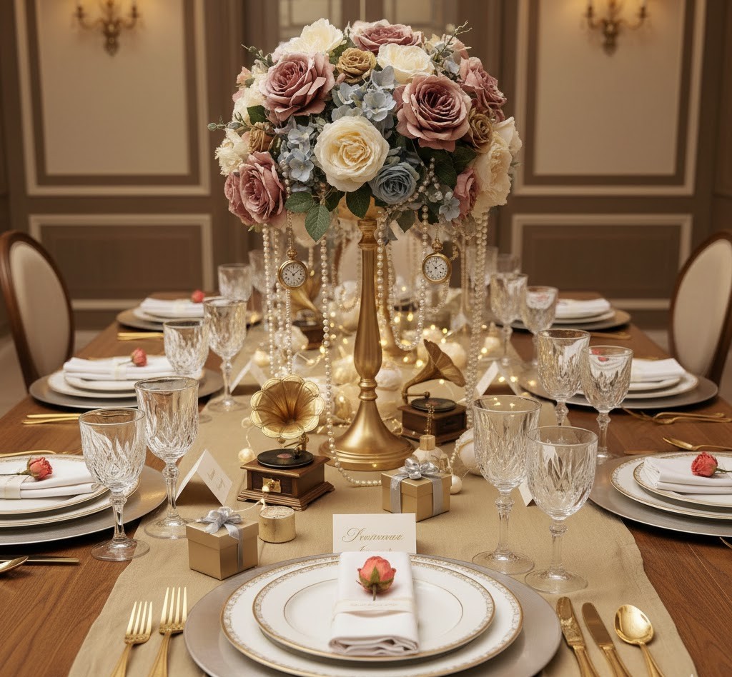 Elegant party table settings